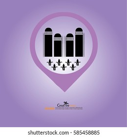 grain silo.silo and corn.vector illustration.