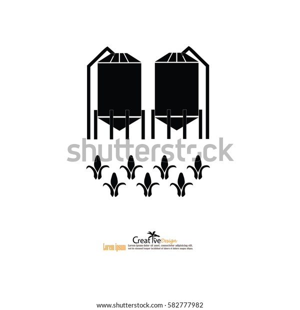 Grain Silosilo Cornvector Illustration Stock Vektorgrafik Lizenzfrei