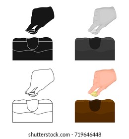 Grain, single icon in cartoon style.Grain, vector symbol stock illustration web.