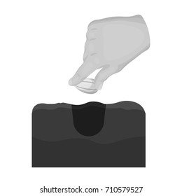 Grain, single icon in monochrome style.Grain, vector symbol stock illustration web.