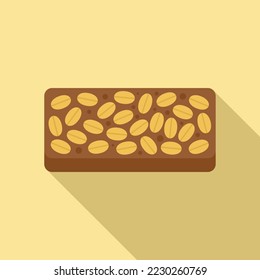 Grain snack bar icon flat vector. Food granola. Protein energy
