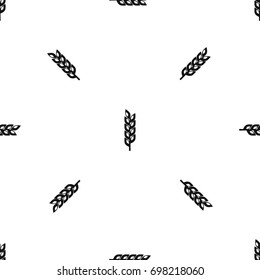 Grain spike pattern repeat seamless in black color for any design. Vector geometric illustration