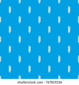 Grain spike pattern repeat seamless in blue color for any design. Vector geometric illustration