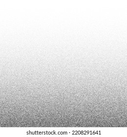 Grain stippled gradient. Faded stochastic dotwork texture. Random grunge noise background. Black dots, speckles or particles wallpaper. Halftone vector monochrome 