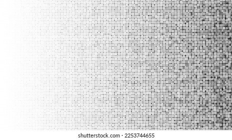 Grain stippled gradient. Faded stochastic dotwork texture. Random grunge noise background. Black dots, speckles or particles wallpaper. Halftone vector monochrome 