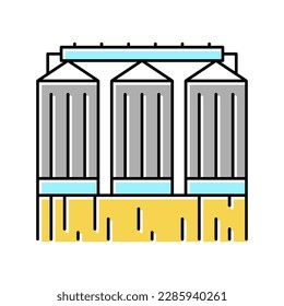 vector de icono de color de almacenamiento de granos. signo de almacenamiento de grano. ilustración de símbolo aislado
