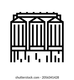 grain storage line icon vector. grain storage sign. isolated contour symbol black illustration