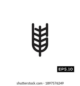 Grain Symbol Vector. Grain Line icon Vector