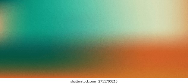 Textura de grano verde azulado gradiente naranja. Fondo de ruido beige verde salpicado. Textura colorida del grunge del punto del espray arenoso. Vector dotwork bg. Degradación de fuga de película áspera afligida. Abstractas fondo de arena.