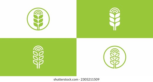 grain tech connection logo designs, vector icons elements.