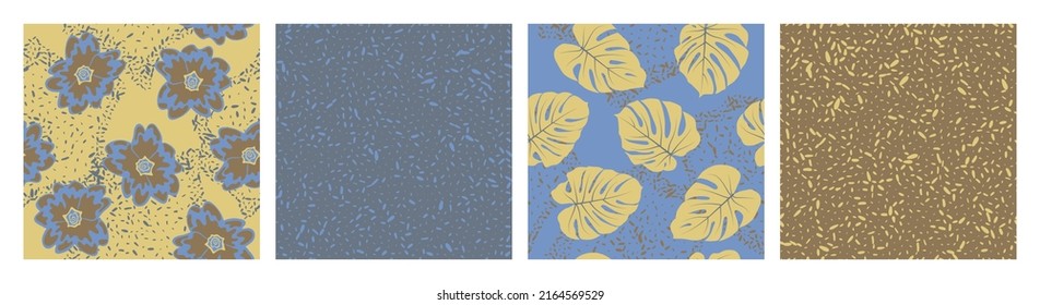 Grain Texture Floral Seamless Pattern Vector Stock Vector (Royalty Free ...