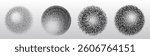 Grain texture globes set isolated on white background. Vector realistic illustration of abstract black dot spheres, round paint spray shapes, gradient color circular object, global network symbol