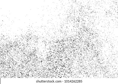 Textura granulada negra aislada sobre fondo blanco. Sobrecarga de socorro texturado. Elementos de diseño gruesos. Ilustración vectorial, paso 10.