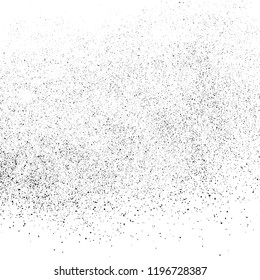 Textura granulada negra aislada sobre fondo blanco. Superposición del polvo. Granulado de ruido oscuro. Elementos de diseño de vectores, ilustración, pasos 10.