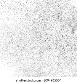 Textura negra angustiada. Textura granulada oscura sobre fondo blanco. El polvo sobrante texturado. Partículas de ruido de grano. Efecto blanco roto. Elementos de diseño gruesos. Ilustración del vector, EPS 10.