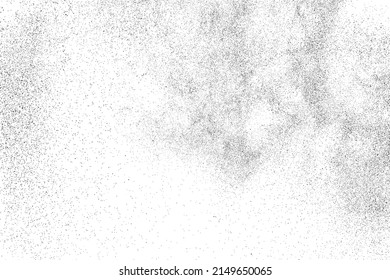 Textura negra angustiada. Textura granulada oscura sobre fondo blanco. El polvo sobrante texturado. Partículas de ruido de grano. Efecto blanco roto. Elementos de diseño gruesos. Ilustración del vector, EPS 10.