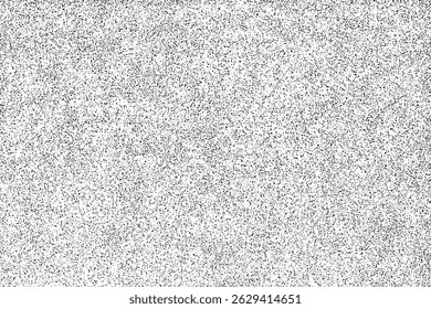 Fondo de papel afligido. Ruido de grano. Superposición de efecto polvo. Textura de arena. Patrón de nieve. Salpicadura de tinta negra. Granulado aislado en blanco. Ilustración vectorial, EPS 10.	
