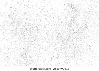 Fondo de papel de socorro. Grano, ruido, efecto polvo. Patrón de arena. Textura áspera granulada negra aislada en blanco. Superposición de nieve. Ilustración vectorial, EPS 10.	
