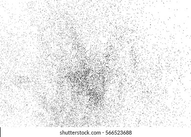 Textura granulada negra aislada sobre fondo blanco. Sobrecarga de socorro texturado. Elementos de diseño gruesos. Ilustración vectorial, paso 10.