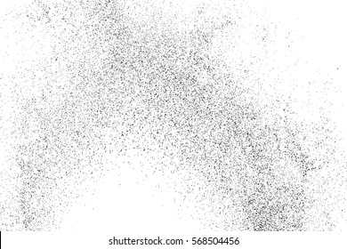 La textura granulada negra aislada sobre fondo blanco. La superposición de la angustia texturada. Elementos de diseño gruesos. Ilustración del vector, eps 10