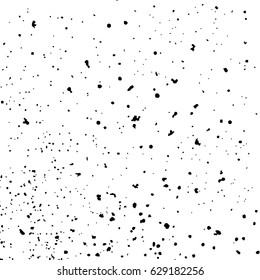 Textura granulada negra aislada sobre fondo blanco. Sobrecarga de socorro texturado. Elementos de diseño gruesos. Ilustración vectorial, paso 10.