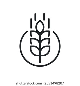 Grain thin line icons. Perfect pixel on transparent background