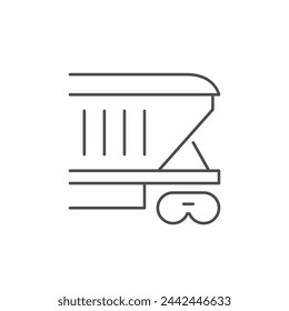 Grain truck wagon line icon