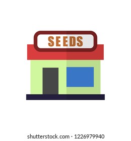 grain warehouse flat vector icon