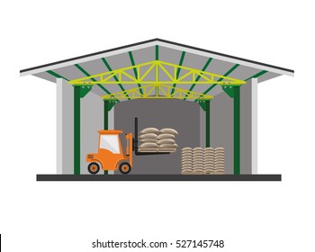 Grain warehouse, vector illustration