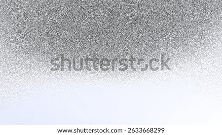 Grain wave gradient. Noise grain background, pointillism dots backdrop or dotwork pattern, vector stripple effect. Grain noise halftone or grainy texture or dotwork grain noise. Suitable to CSS.
