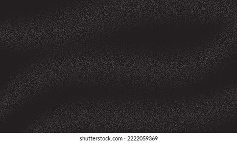 Grain waves background. Stipple curve lines. Abstract wavy noise dotted shapes wallpaper. Dotwork gradient pattern. Stochastic vector