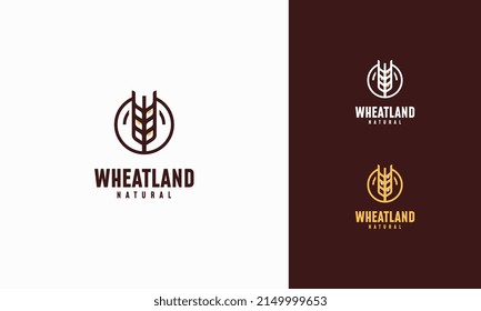 Grain wheat field logo concept, Agriculture wheat Logo Template vector icon