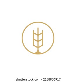 Grain Wheat Line Style Logo Vector Design Inspiration