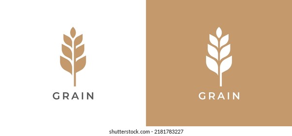Grain Wheat Logo Concept sign icon symbol Design. Vector illustration logo template
