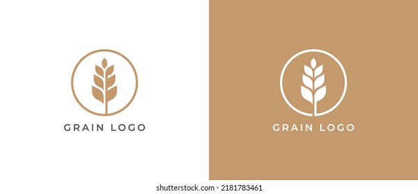 Grain Wheat Logo Concept sign icon symbol Design. Vector illustration logo template Design