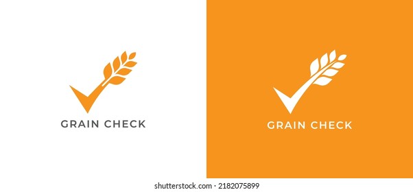 Grain Wheat Logo Concept sign icon symbol Design. Wheat Grain Check Logo . Vector illustration logo template