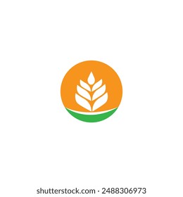 Grain Wheat Logo Concept sign icon symbol Design. Vector illustration logo template
