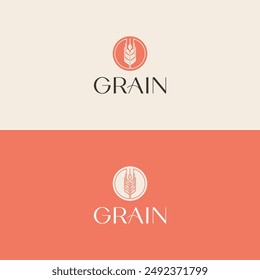 Grain Wheat Logo Concept sign icon symbol Design. Vector illustration logo template Design
