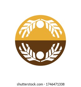 Grain wheat Logo Template vector icon design,
