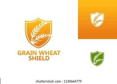 Grain Wheat Shield Logo Template Design Vector, Emblem, Design Concept, Creative Symbol, Icon