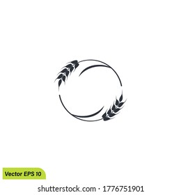 Grain wheat spikelet icon symbol illustration  simple design element logo template
