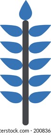 grain with white background. grain is a symbol of bakery .glyph colour icon.