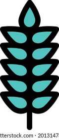 grain with white background. grain is a symbol of bakery .colour line icon.