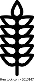 grain with white background. grain is a symbol of bakery .thin line icon.