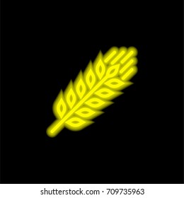 Grain yellow glowing neon ui ux icon. Glowing sign logo vector