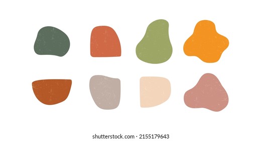 Grained textured abstract shape. Abstract hand drawn simple modern design. Organic shape illustrations. Vintage colour