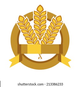grains in badge vector flat design 