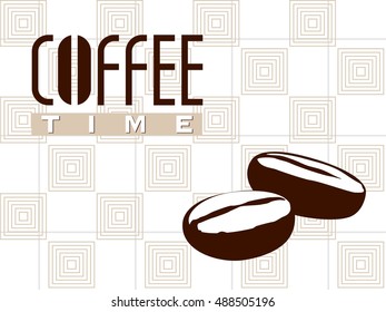 Grains of coffee illustration, vector, logo