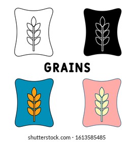 grains icon in different style vector illustration. two colored and black grains vector icons designed in filled, outline, line and stroke style can be used for web, mobile, ui