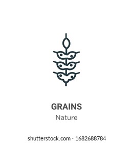 Grains outline vector icon. Thin line black grains icon, flat vector simple element illustration from editable nature concept isolated stroke on white background